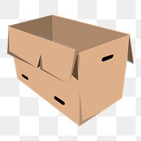 Cardboard box png sticker, object illustration on transparent background. Free public domain CC0 image.