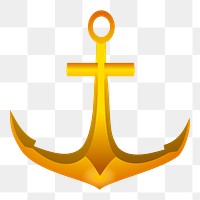 Gold anchor png sticker, object illustration on transparent background. Free public domain CC0 image.