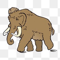 Mammoth png sticker, extinct animal illustration on transparent background. Free public domain CC0 image.