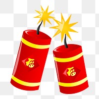 Firecrackers png sticker, explosive illustration on transparent background. Free public domain CC0 image.