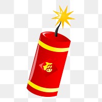 Firecracker png sticker, explosive illustration on transparent background. Free public domain CC0 image.