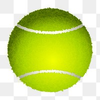 Tennis ball png sticker, sport equipment illustration on transparent background. Free public domain CC0 image.
