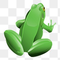 Frog png sticker, animal illustration on transparent background. Free public domain CC0 image.