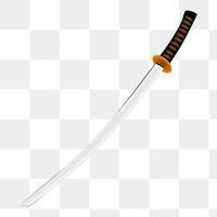 Katana sword png sticker, weapon illustration on transparent background. Free public domain CC0 image.