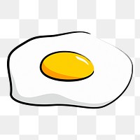 Fried egg png sticker, food illustration on transparent background. Free public domain CC0 image.