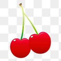 Cherries png sticker, fruit illustration on transparent background. Free public domain CC0 image.