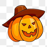 Halloween pumpkin png sticker, festive decoration illustration on transparent background. Free public domain CC0 image.