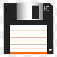 Floppy disk png sticker, retro illustration on transparent background. Free public domain CC0 image.