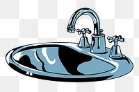 Bathroom sink png sticker, furniture illustration on transparent background. Free public domain CC0 image.