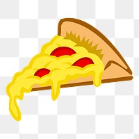 Pizza slice png sticker, food illustration on transparent background. Free public domain CC0 image.