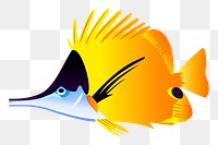 Butterfly fish png sticker, animal illustration on transparent background. Free public domain CC0 image.