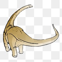 Long-neck dinosaur png sticker, extinct animal illustration on transparent background. Free public domain CC0 image.