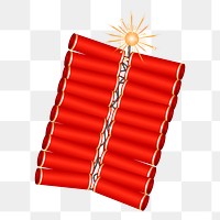 Chinese firecracker png sticker, explosive illustration on transparent background. Free public domain CC0 image.