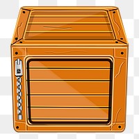 Wooden box png sticker, object illustration on transparent background. Free public domain CC0 image.