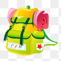 Backpack png sticker, fashion illustration on transparent background. Free public domain CC0 image.