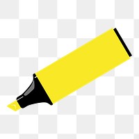 PNG yellow highlighter marker sticker, stationery illustration on transparent background. Free public domain CC0 image.