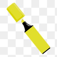 PNG yellow highlighter marker sticker, stationery illustration on transparent background. Free public domain CC0 image.