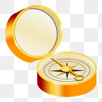 Pocket compass png sticker, object illustration on transparent background. Free public domain CC0 image.