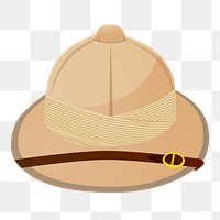 Adventurer hat png sticker, travel illustration on transparent background. Free public domain CC0 image.