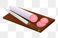 Salami png sticker, food illustration on transparent background. Free public domain CC0 image.