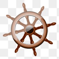 Png ship steering wheel sticker, vehicle illustration on transparent background. Free public domain CC0 image.