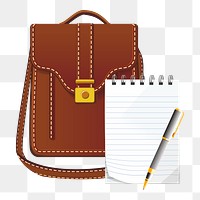 Note paper, pen png sticker, stationery illustration on transparent background. Free public domain CC0 image.