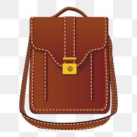 Leather crossbody png bag sticker, fashion illustration on transparent background. Free public domain CC0 image.