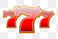 777 numbers png sticker, red font on transparent background. Free public domain CC0 image.