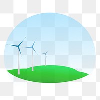 Wind farm png sticker, environment illustration on transparent background. Free public domain CC0 image.