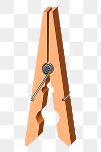 Clothes peg png sticker, object illustration on transparent background. Free public domain CC0 image.