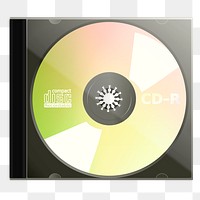 CD-R png Compact Disc sticker, object illustration on transparent background. Free public domain CC0 image.