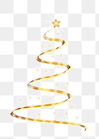 Christmas tree png ribbon sticker, decoration illustration on transparent background. Free public domain CC0 image.