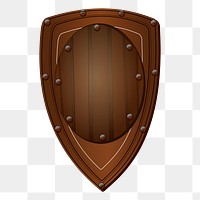 Wooden shield png frame sticker, decoration illustration on transparent background. Free public domain CC0 image.