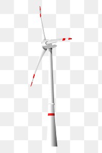 Wind turbine png sticker, environment illustration on transparent background. Free public domain CC0 image.