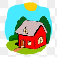 House cartoon png sticker, real estate illustration on transparent background. Free public domain CC0 image.