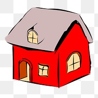 House cartoon png sticker, real estate illustration on transparent background. Free public domain CC0 image.