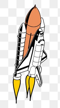 Space rocket png sticker, vehicle illustration on transparent background. Free public domain CC0 image.