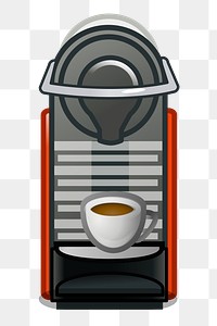 Coffee machine png sticker, beverage illustration on transparent background. Free public domain CC0 image.