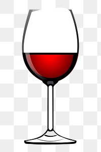 Wine glass png sticker, beverage illustration on transparent background. Free public domain CC0 image.