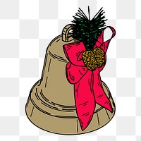 Christmas bell png sticker festive illustration, transparent background. Free public domain CC0 image