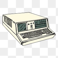 Old computer png sticker illustration, transparent background. Free public domain CC0 image.