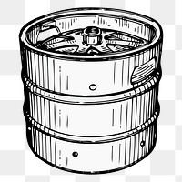 Beer keg png sticker, object illustration, transparent background. Free public domain CC0 image