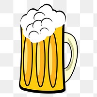 Beer glass png sticker, beverage illustration, transparent background. Free public domain CC0 image