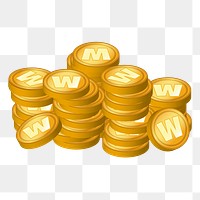 Coins png sticker illustration, transparent background. Free public domain CC0 image.