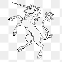 Rearing unicorn png sticker, animal illustration, transparent background. Free public domain CC0 image