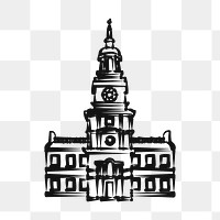 Castle png sticker, architecture illustration, transparent background. Free public domain CC0 image