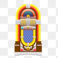 Jukebox png sticker, retro music player illustration, transparent background. Free public domain CC0 image