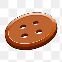 Brown button png sticker illustration, transparent background. Free public domain CC0 image.