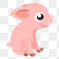 Baby pig png sticker, animal illustration, transparent background. Free public domain CC0 image