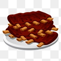 Barbecue ribs png sticker, food illustration, transparent background. Free public domain CC0 image